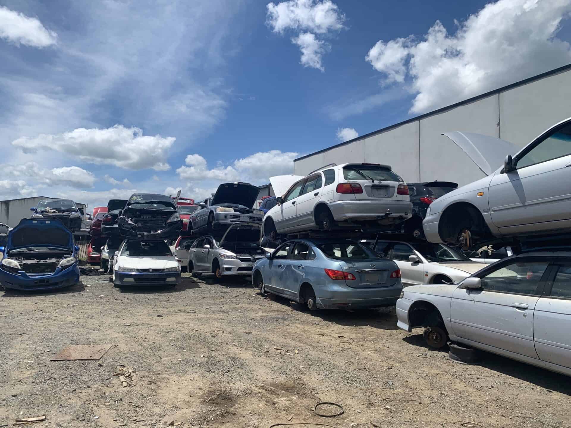 Scrap car yard in whanganui filled with old and unwanted vehicles
